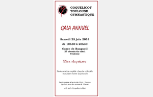 Gala Annuel du Club - samedi 23 juin 2018 - Cosec de Rangueil 