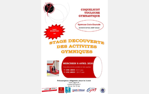 Stage loisir &quot;découverte des activités gymniques&quot; - gymnase Croix-Daurade - Mercredi 8 avril 2020