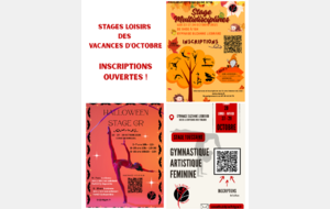 Stages des vacances d'automne 2025