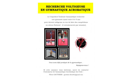 Gym acrobatique : recherche Voltigeuse 