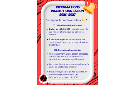 Inscriptions 2026-2027